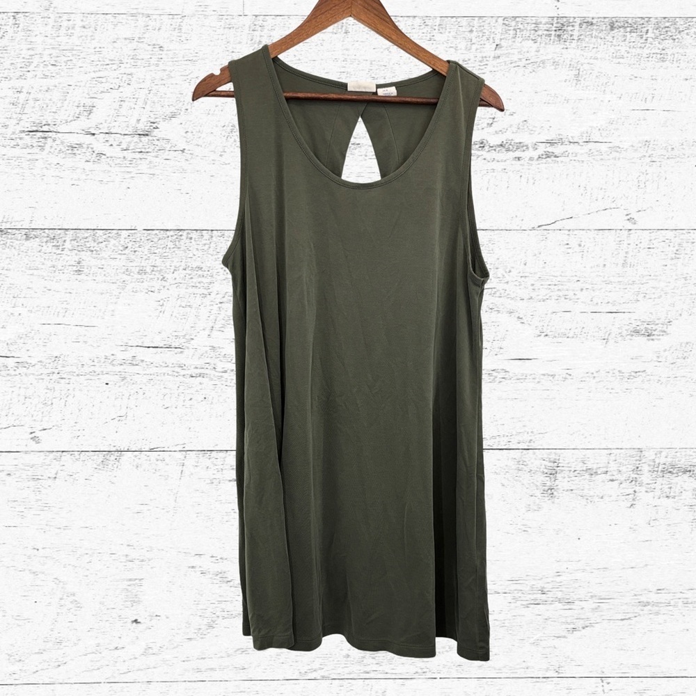 Sigrid Olsen Olive Green Sleeveless Mini Dress